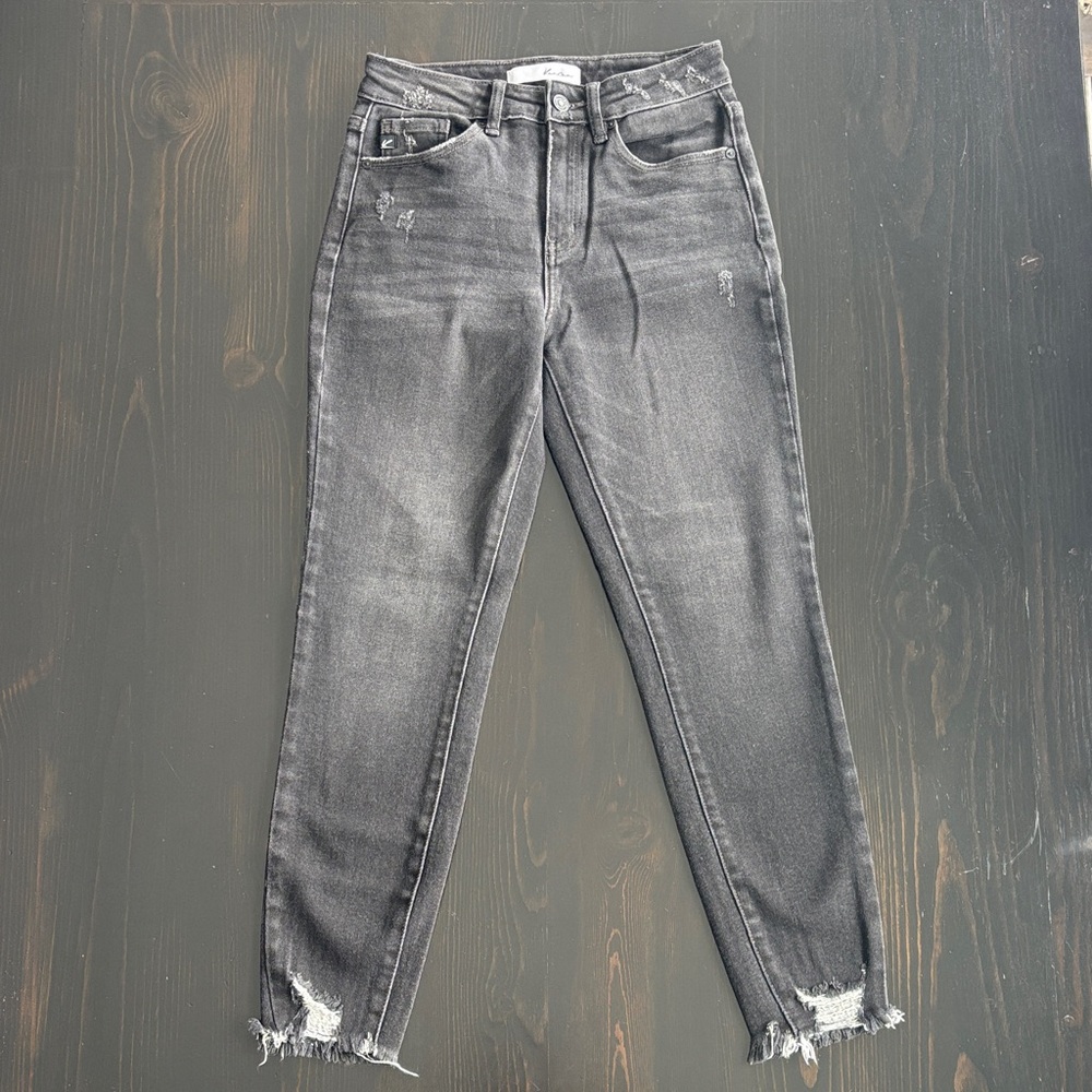 Women's Distressed Black Jeans